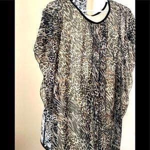 Loose leopard print lined thin dress